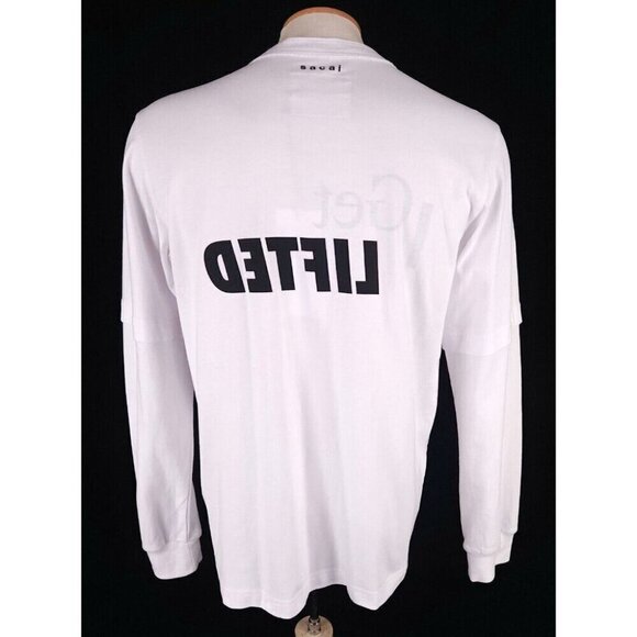 Sacai Get Lifted Long Sleeve T-Shirt 3 L Mens White Logo New RARE - Picture 6 of 13